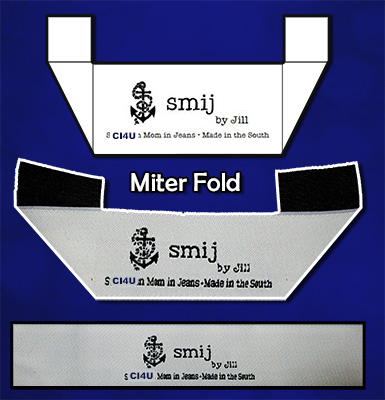 miter folded labels